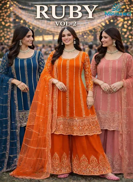 Ruby Vol 2 by Mrudangi Chinon Embroidered Salwar Kameez exporters in india